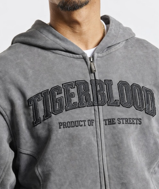 Curved Oversized Zip Hoodie